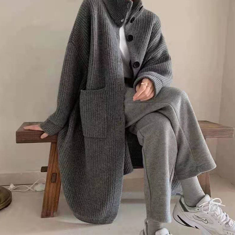 無地スタンドネックアウター｜グレーの商品イメージ