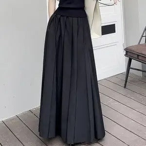 フレアプリーツロングスカート｜ボトムス｜ダークグレーの商品イメージ