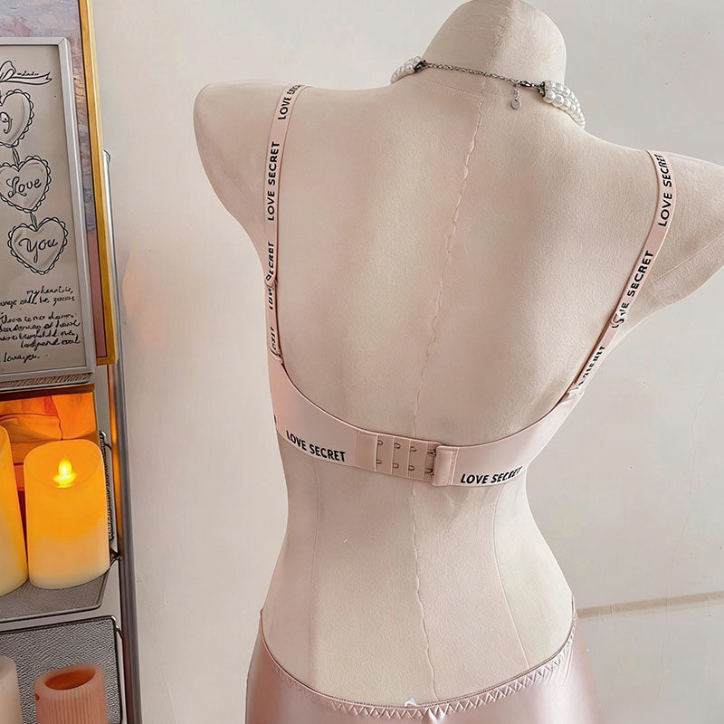 レースブラジャー＆ショーツセットダブルストラップヒョウ柄LOVESECRETインナー｜ホワイトの商品イメージ