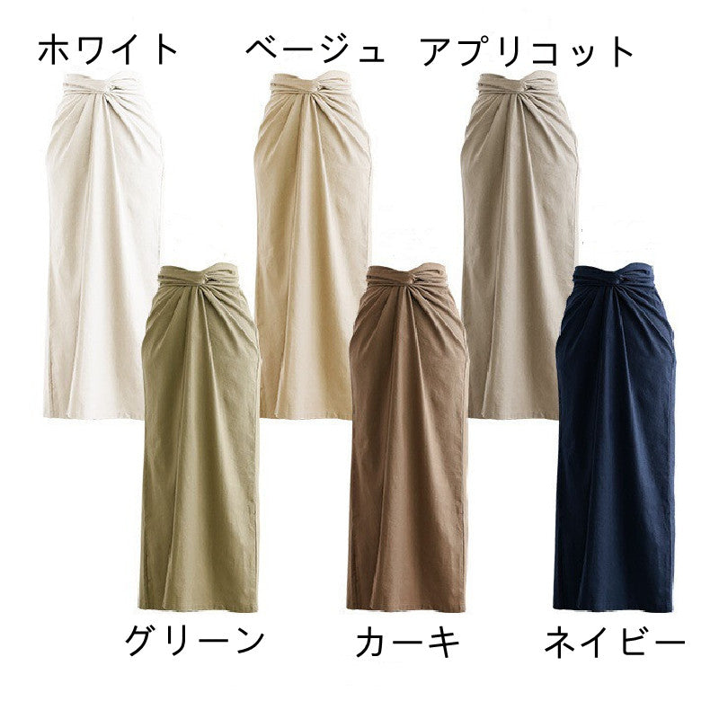 質感いい好感度UPハイウエストロングスカート｜ホワイトの商品イメージ