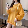 裏起毛フェイクレイヤード配色パーカー｜イエローの商品イメージ