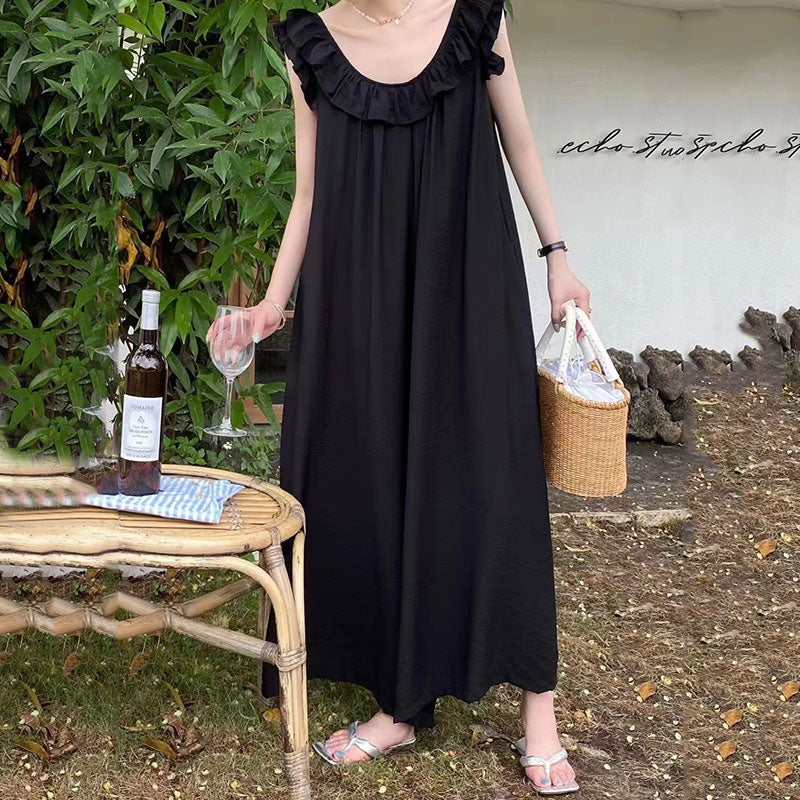 フレア裾ノースリーブオールインワン｜ガウチョパンツスカンツの商品イメージ