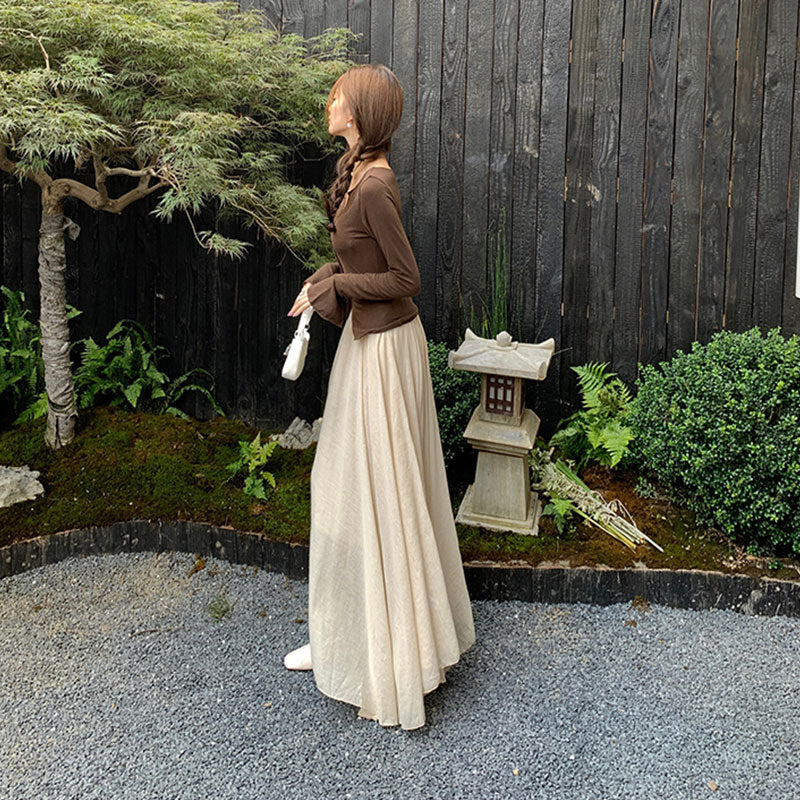 ロングスカート｜ワイドシルエットマキシ丈大人きれいめボトムスの商品イメージ
