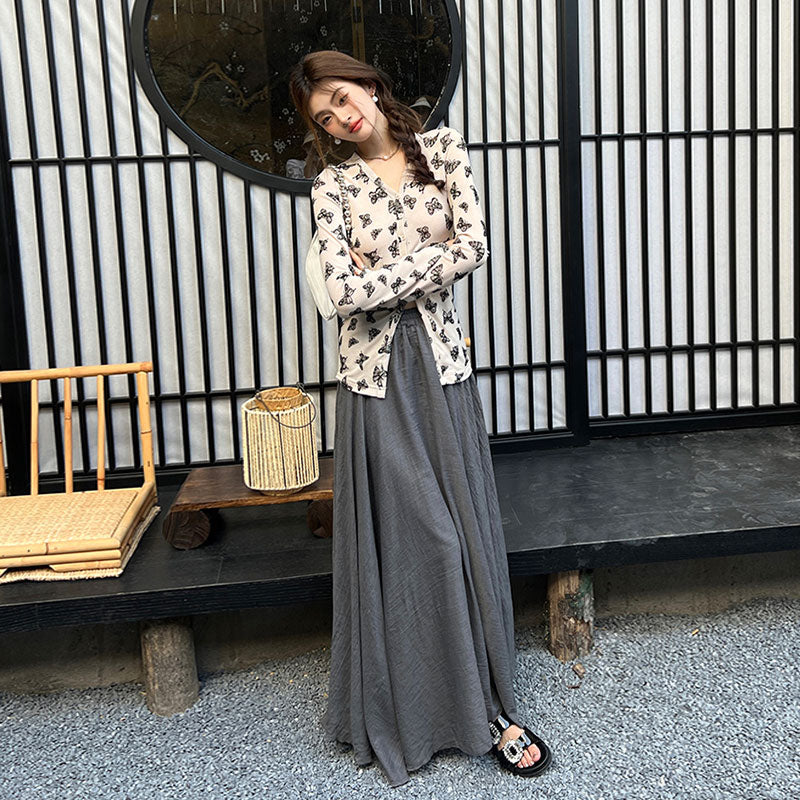 ロングスカート｜ワイドシルエットマキシ丈大人きれいめボトムスの商品イメージ