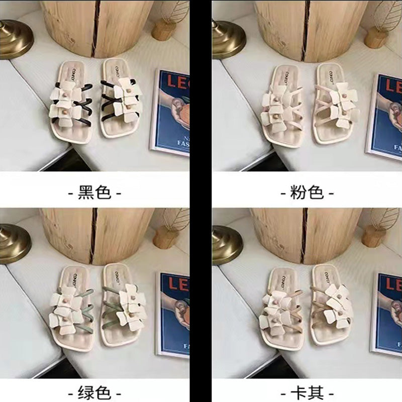 INS人気沸騰ファッション花柄サンダル｜履きやすいシューズ｜カーキの商品イメージ