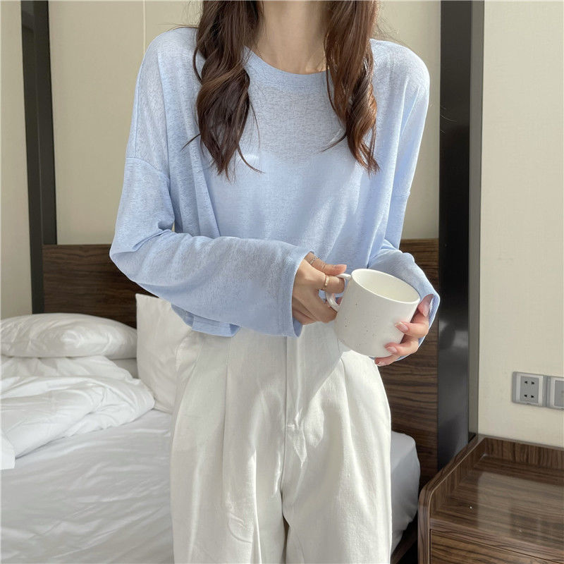 長袖無地Tシャツ｜トップス冷房対策の商品イメージ