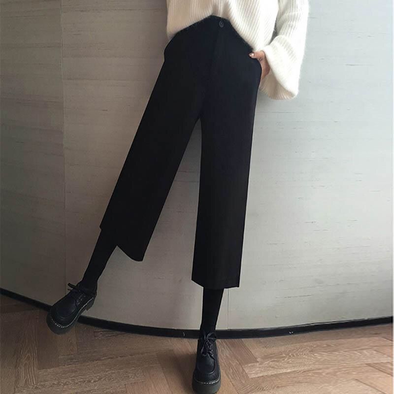 無地ウール調ハイウエストパンツ｜画像カラーの商品イメージ