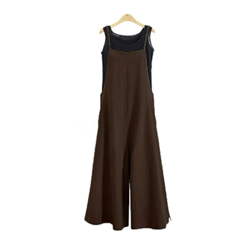 ファッションワイドレッグパンツオールインワン·サロペットワンピース｜ブラックの商品イメージ
