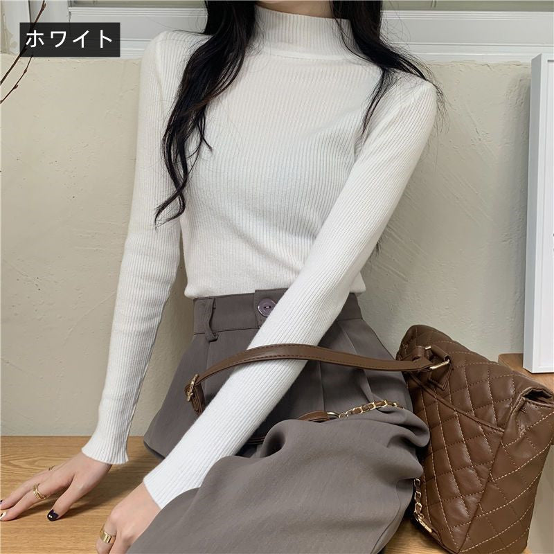 無地ニット｜トップス｜レッドの商品イメージ