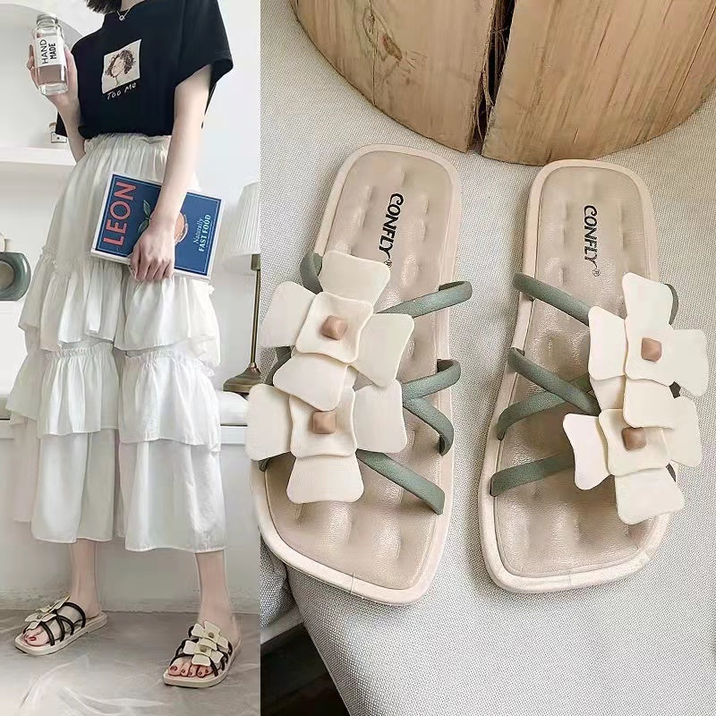 INS人気沸騰ファッション花柄サンダル｜履きやすいシューズ｜ブラックの商品イメージ