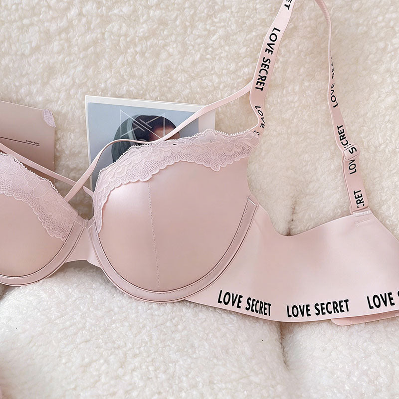 レースブラジャー＆ショーツセットダブルストラップヒョウ柄LOVESECRETインナー｜ブラックの商品イメージ