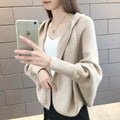 女子力アップ無地バットシャツニットアウター｜カーキの商品イメージ