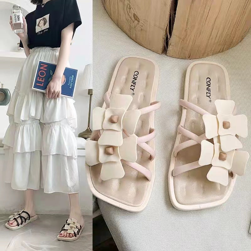 INS人気沸騰ファッション花柄サンダル｜履きやすいシューズ｜ブラックの商品イメージ