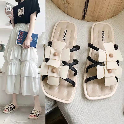 INS人気沸騰ファッション花柄サンダル｜履きやすいシューズ｜ブラックの商品イメージ