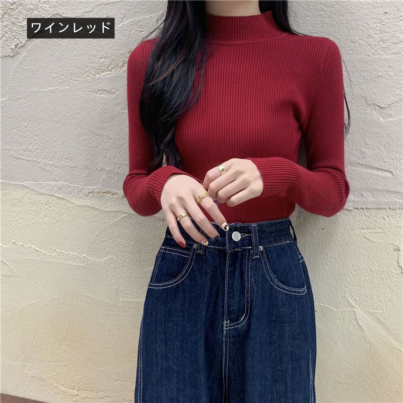 無地ニット｜トップス｜ブラウンの商品イメージ