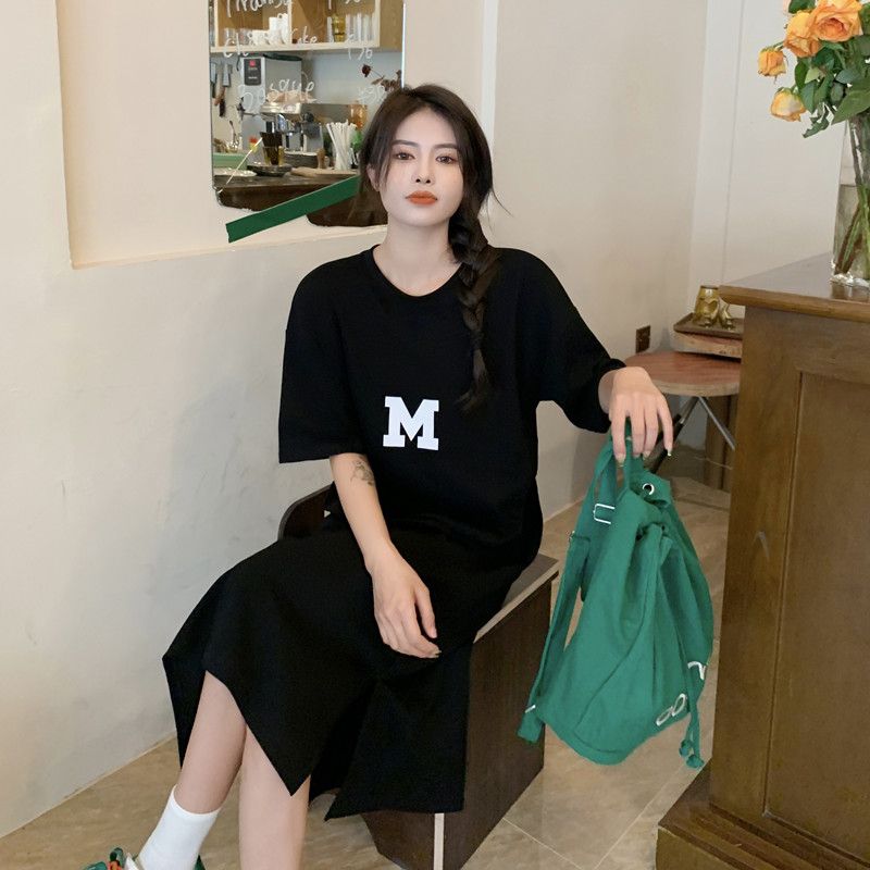 半袖Tシャツワンピース｜ワンピースルームウェア｜ブラックの商品イメージ