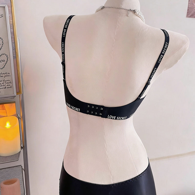 レースブラジャー＆ショーツセットダブルストラップヒョウ柄LOVESECRETインナー｜ホワイトの商品イメージ