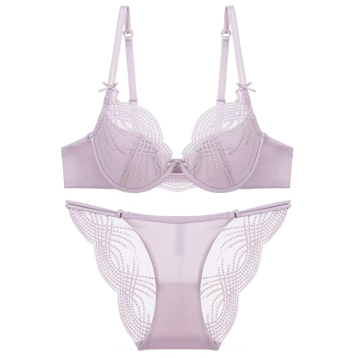 レースブラジャー＆ショーツ上下セット｜シャンパンの商品イメージ
