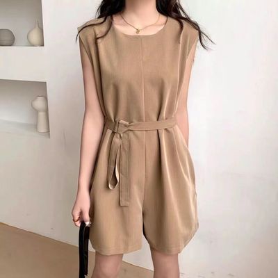オールインワン｜ショートパンツ無袖｜カーキの商品イメージ
