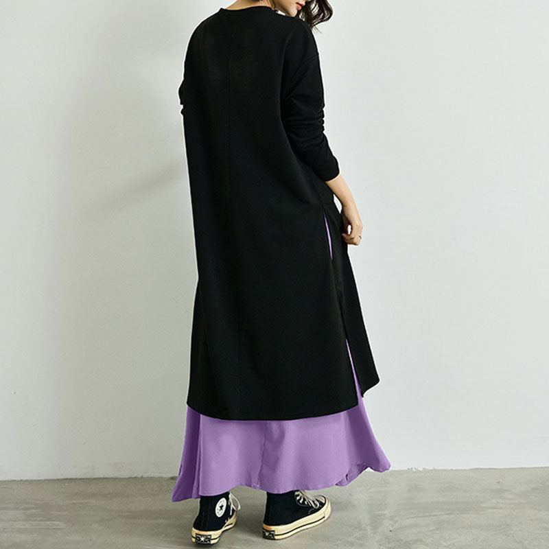 黒ロングＴシャツ＆ロングスカートセットアップの商品イメージ