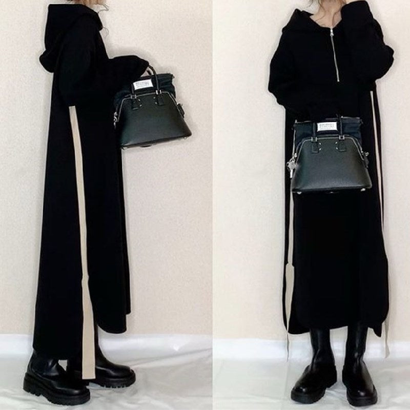 フード付き長袖ロングパーカーワンピース｜画像カラーの商品イメージ