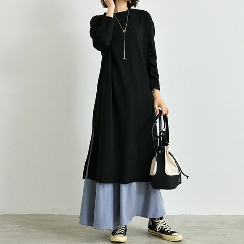 黒ロングＴシャツ＆ロングスカートセットアップの商品イメージ