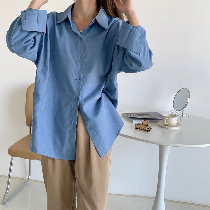 無地フランスファッションシャツ｜ブラウストップスの商品イメージ