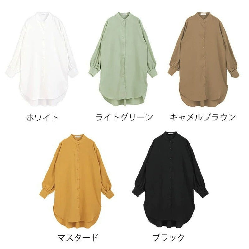 不規則デザインシャツワンピース｜ホワイトの商品イメージ