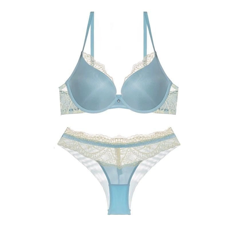 レースブラジャー＆ショーツセット大人ワイヤー入りインナー｜ブラックの商品イメージ