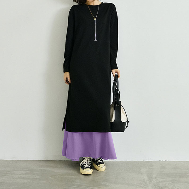 黒ロングＴシャツ＆ロングスカートセットアップの商品イメージ