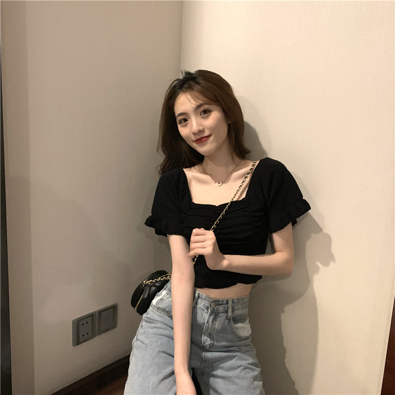 ドレープ半袖ニット｜Tシャツ｜グリーンの商品イメージ