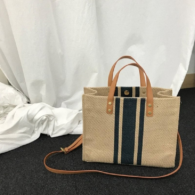 配色切り替えハンドバッグ｜キャンバスバッグの商品イメージ