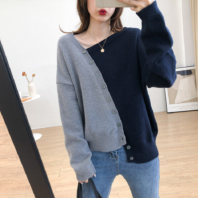 不規則配色ニット｜セーターの商品イメージ