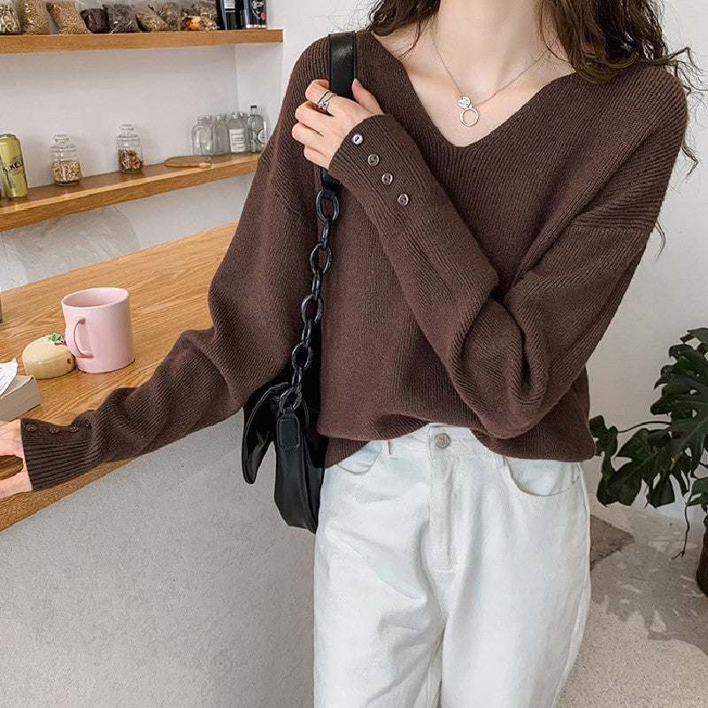 好感度100％無地長袖ニット｜トップス｜ホワイトの商品イメージ