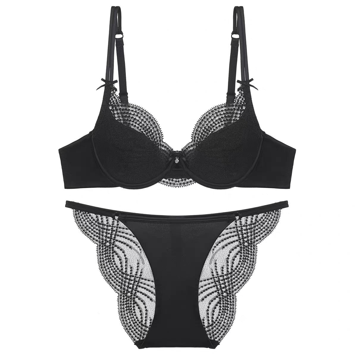 レースブラジャー＆ショーツ上下セット｜シャンパンの商品イメージ