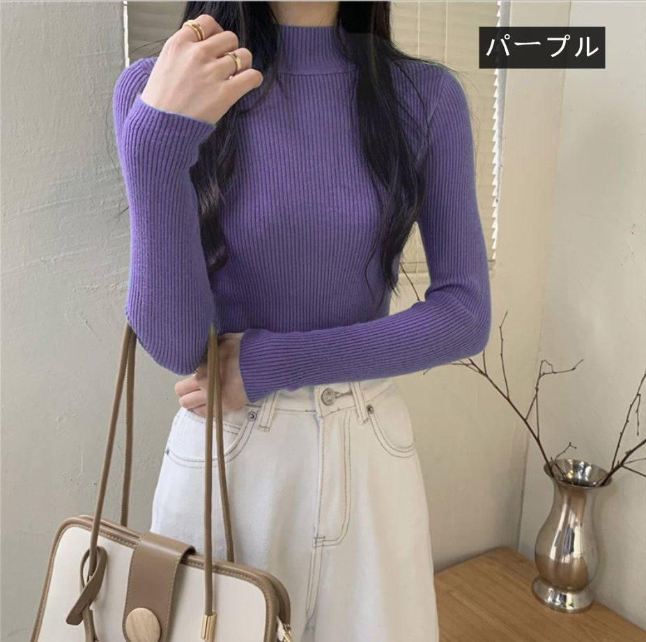 無地ニット｜トップス｜ピンクの商品イメージ