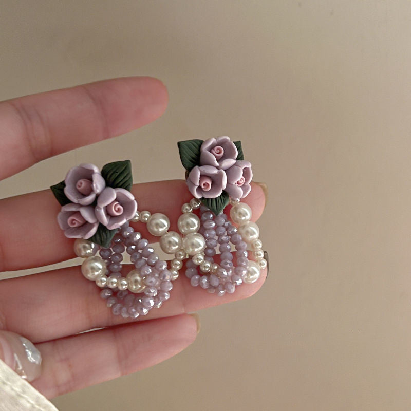 花びらビーズレトロピアス｜アクセサリーの商品イメージ