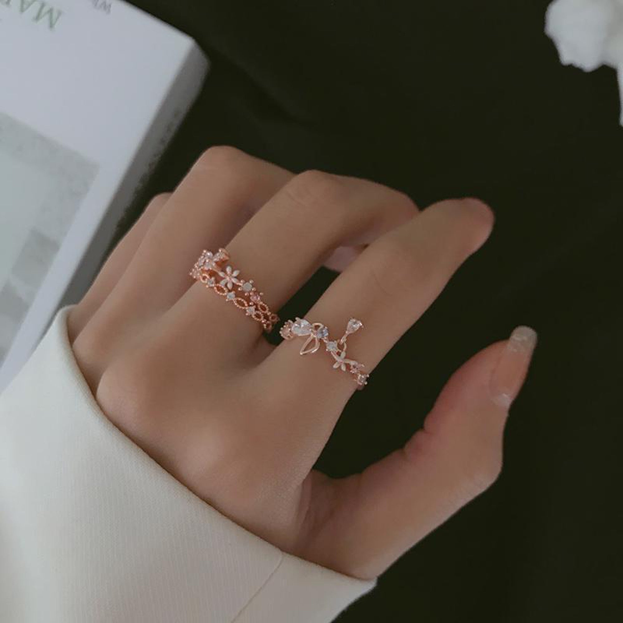 花柄指輪リング｜2セットの商品イメージ