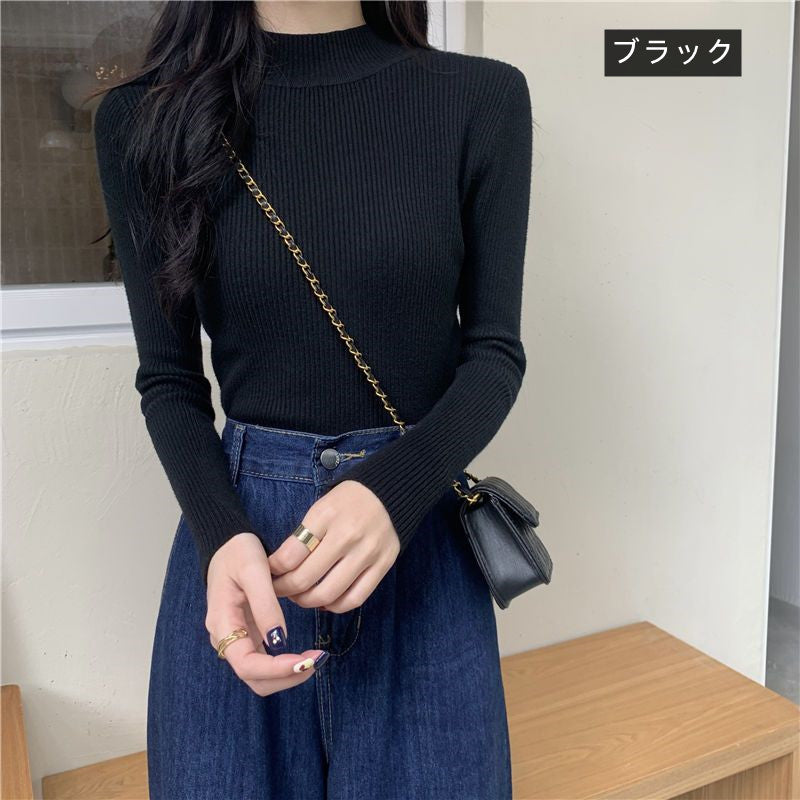無地ニット｜トップス｜ブラックの商品イメージ